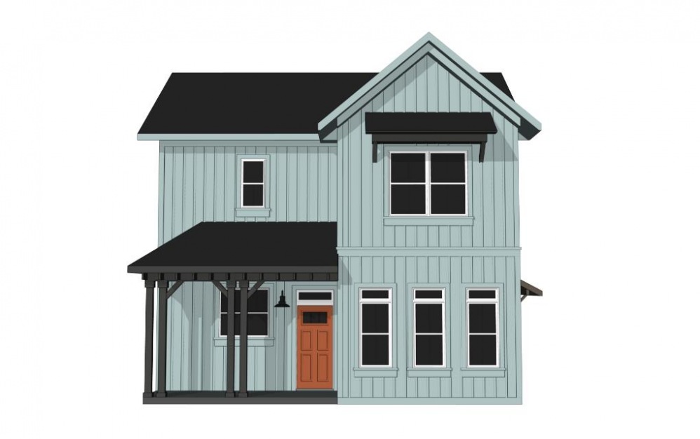 Two Bedroom Farmhouse (B2) - 2 bedroom floorplan layout with 2.5 bathrooms and 1220 square feet (Exterior)